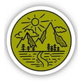 thumbnail image 1 of Mountains Circle - 3" Vinyl Sticker - For Car Laptop I-Pad Phone Helmet Hard Hat - Waterproof Decal, 1 of 1