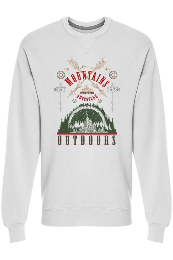 Mountains Compass Graphic Sweatshirt Men -Image by Shutterstock, Male x-Large