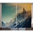 thumbnail image 1 of Ambesonne Mountains Curtains 2 Panel Set, Winter Landscape Panorama, 108" x 96", Multicolor, 1 of 3