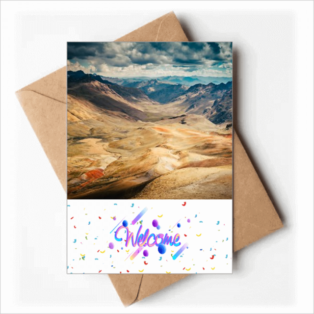 Mountains Desert Outdoor Cloud Sky Back Greeting Cards