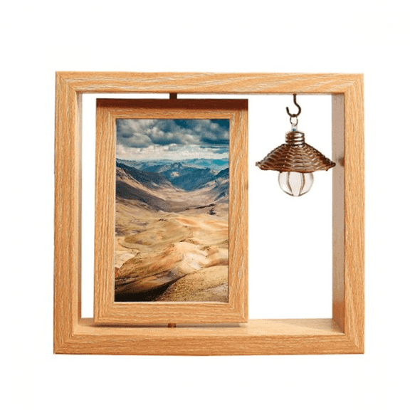 Mountains Desert Outdoor Cloud Sky Wooden Rotating Picture Photo Frame 4x6