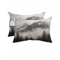 thumbnail image 1 of Mountains Forest Outdoor Head Resting Pillows with Insert Nature Landscape 2 Pack Waterproof Lumbar Pillows with Adjustable Elastic Strap for Patio Recliner Chaise Beach Chair, 11"x16", 1 of 4