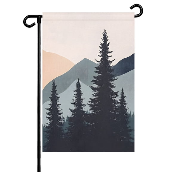 Mountains Garden Flag 12x18 Inch Forest Peaks Landscape Double Sided Small Decorative Garden Flags for Outside, Outdoor Yard Porch Lawn Decoration