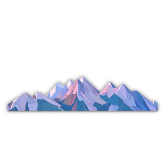Mountains Geometric Shape Ski Hike - 3" Vinyl Sticker - For Car Laptop Water Bottle Phone - Waterproof Decal