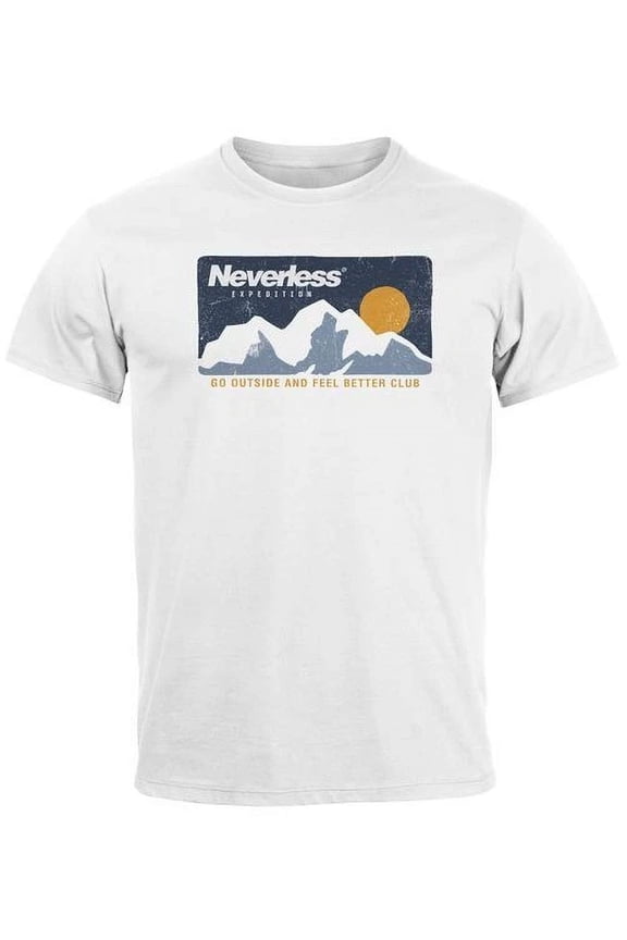 Mountains Hiking Mountain Graphic Vintage Retro Style Men Fashion T-Shirt