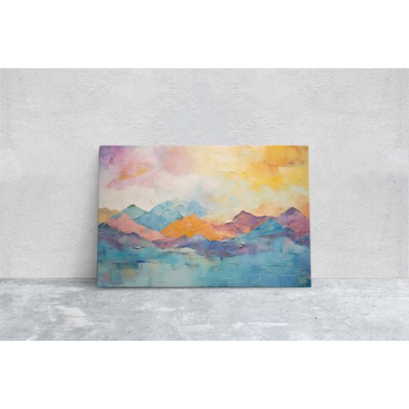 Mountains Impressionist Mountain Scenic Gallery Style Wall Decor Unframed Paper Print