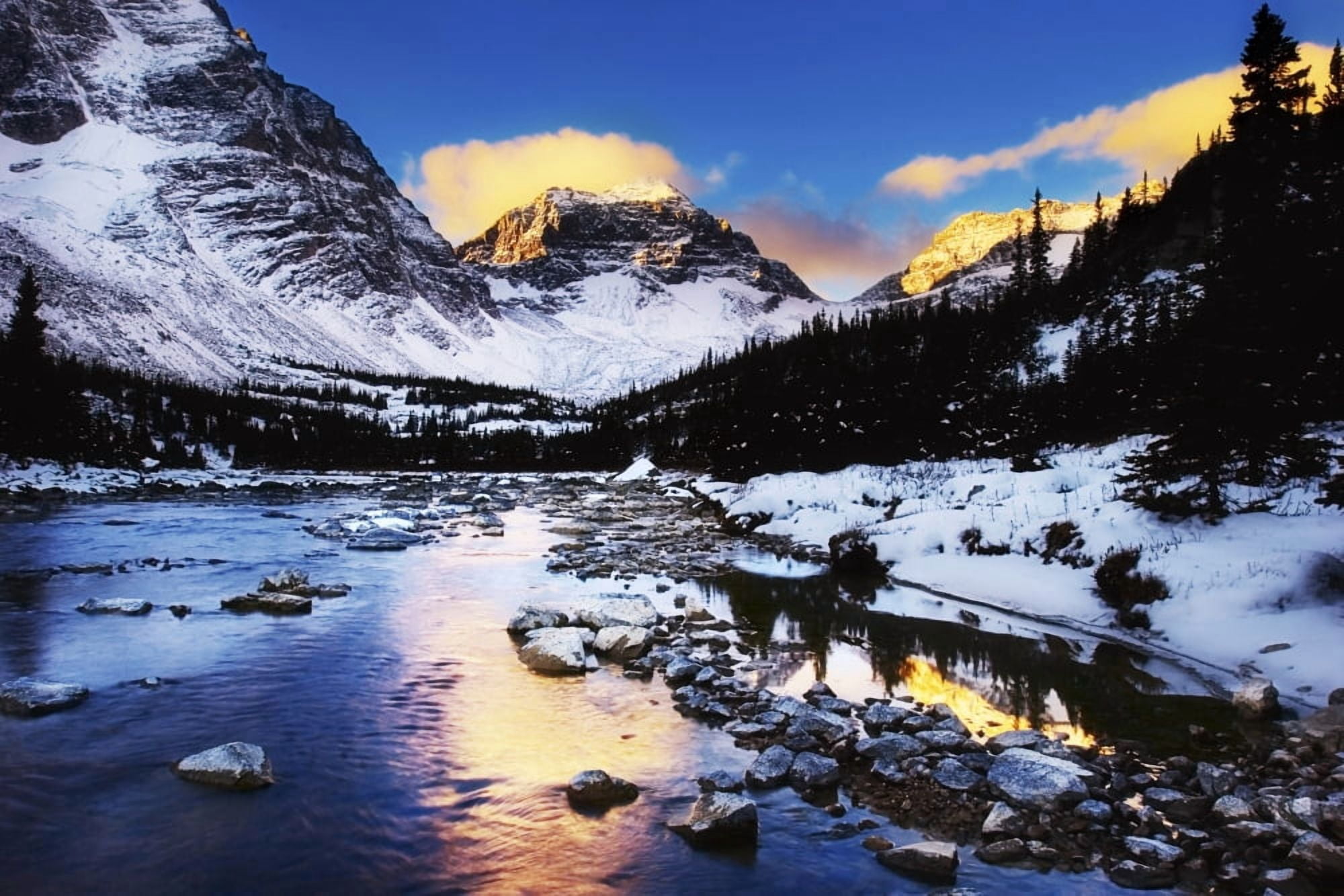 Mountains In The Winter Canvas Art - Chris and Kate Knorr Design Pics (34 x 22)