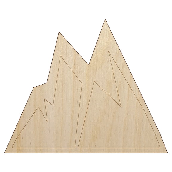 Mountains Jagged Wood Shape Unfinished Piece Cutout Craft DIY Projects - 6.25 Inch Size - 1/4 Inch Thick