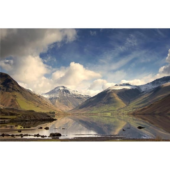 Mountains & Lake At Lake District Cumbria England United Kingdom Poster Print by John Short, 34 x 22 - Large