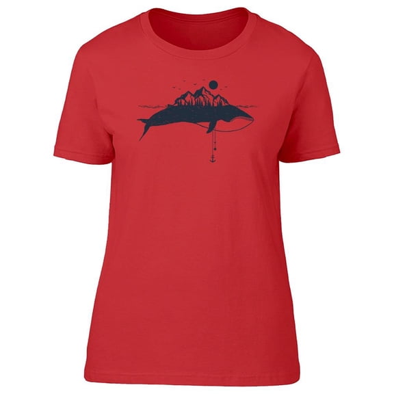 Mountains Landscape Whale Anchor Tee Women's -Image by Shutterstock