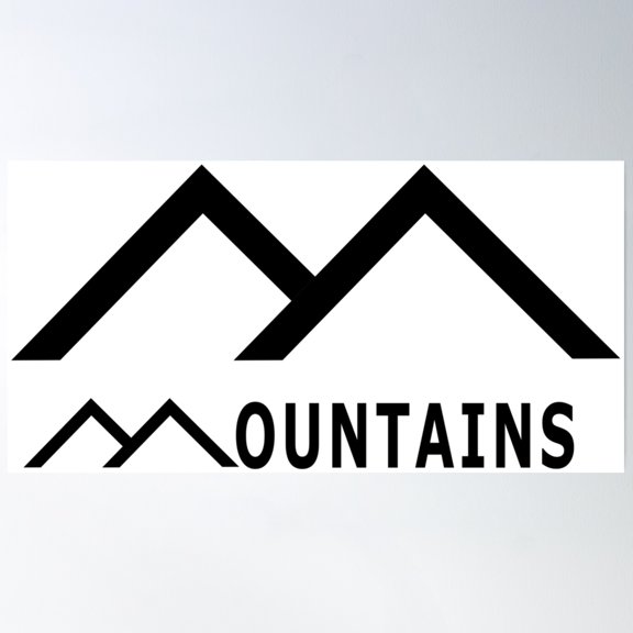 Mountains Logo Poster Wall Art, Modern Wall Decor, 24x36 UNFRAMED