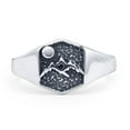 thumbnail image 1 of Mountains & Moon Oxidized Ring 925 Sterling Silver Size 6, 1 of 6