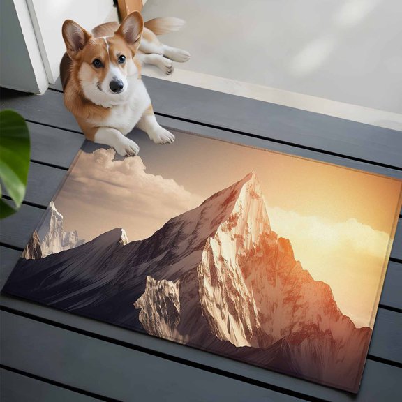 Mountains Natural 2x3 Area Rugs for Living Room, Landscape Alps Non Slip Floor Mat Washable Low-Profile Indoor Carpet for Bedroom, Dining Room, Bathroom