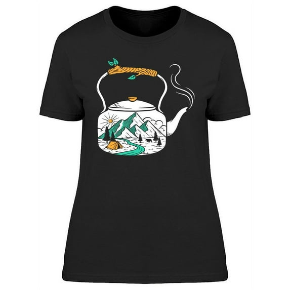 Mountains On An Old Kettle T-Shirt Women -Image by Shutterstock, Female x-Large