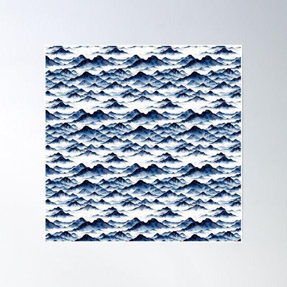 Mountains Pattern Poster Wall Art, Modern Wall Decor, 16x16 UNFRAMED