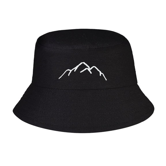 Mountains Print Summer Bucket Hat for Women Men,Made In USA,Sun Hat For Golf Travel Beach Fishing Hat