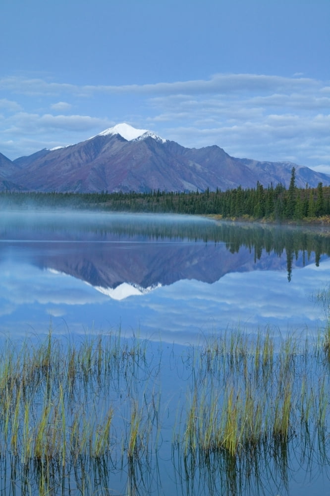 Mountains Reflect In Drashner Lake Just Off The Denali Highway Southcentral Alaska Autumn Canvas Art - Kevin Smith Design Pics (11 x 17)