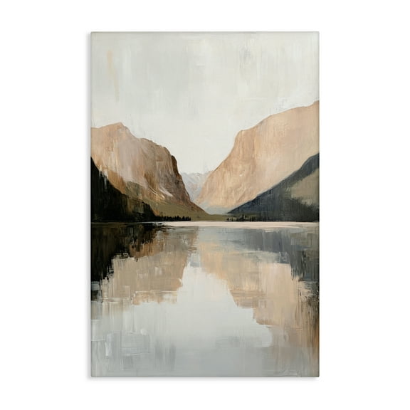 Stupell Industries Mountains Reflecting Rustic Lake Canvas Wall Art, design by Petal Prints Design