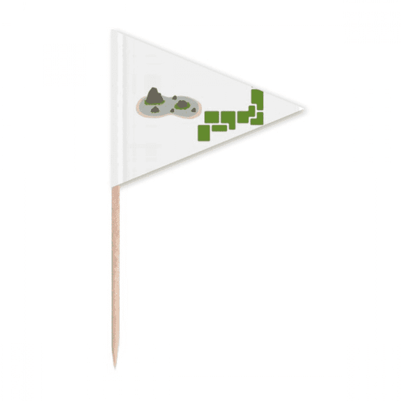 Mountains Rivers Lakes Ecology Japan Toothpick Triangle Cupcake Toppers Flag