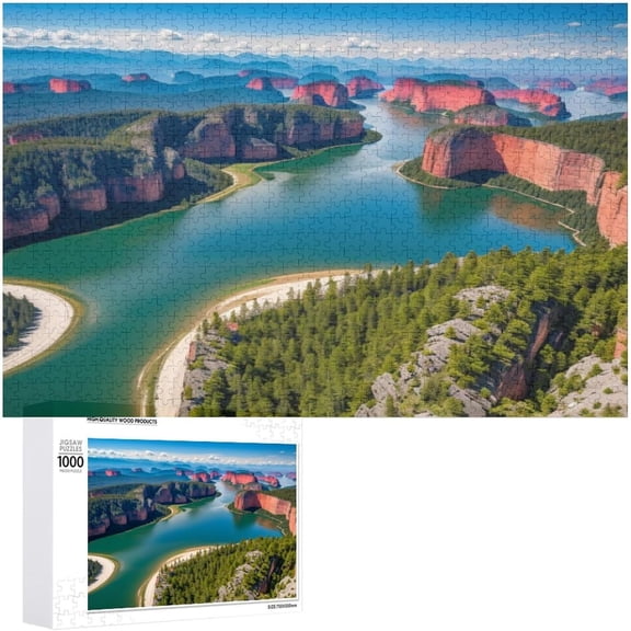 Mountains Rivers Landscape 500 Piece 20.5x15 Jigsaw Puzzle Multi-Color Country Scenic Home Decor Game