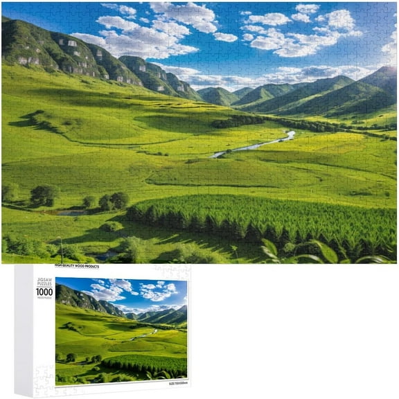 Mountains Rivers Spring View 500 Piece 20.5x15 Jigsaw Puzzle Country Landscape Family Holiday Game