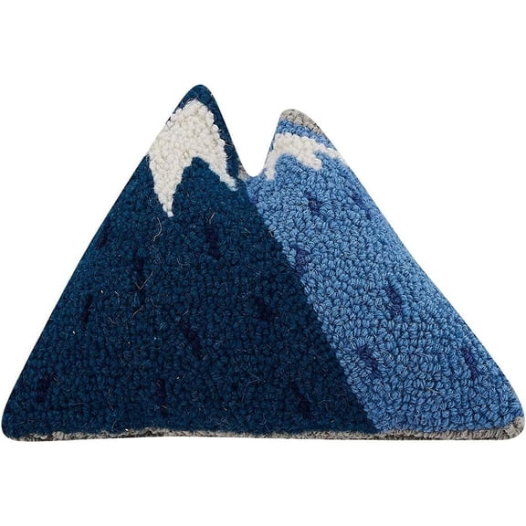 Mountains Shaped, Hook Pillow, Wool and Poly Velvet