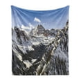 thumbnail image 1 of Mountains Soft Flannel Fleece Throw Blanket, Winter Photo of the Maroon Bells in Colorado, Cozy Plush for Indoor and Outdoor Use, 70" x 90", Azure Blue Dark Grey, by Ambesonne, 1 of 5