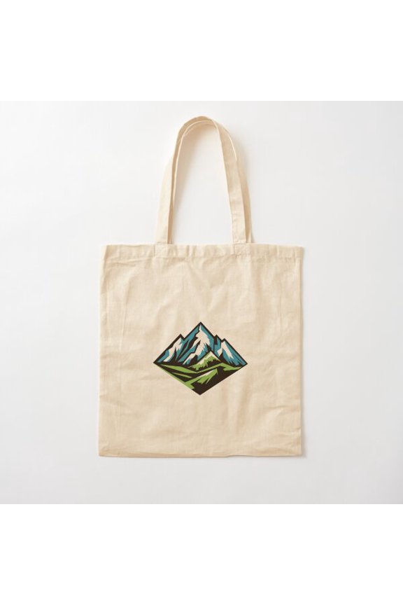 Mountains Square Canvas Tote Bags, Reusable Shopping Bag