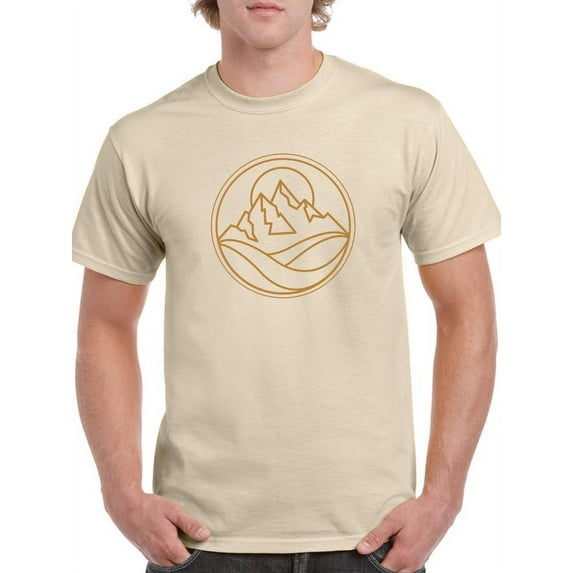 Mountains Stamp T-Shirt Men -Smartprints Designs, Male 3X-Large