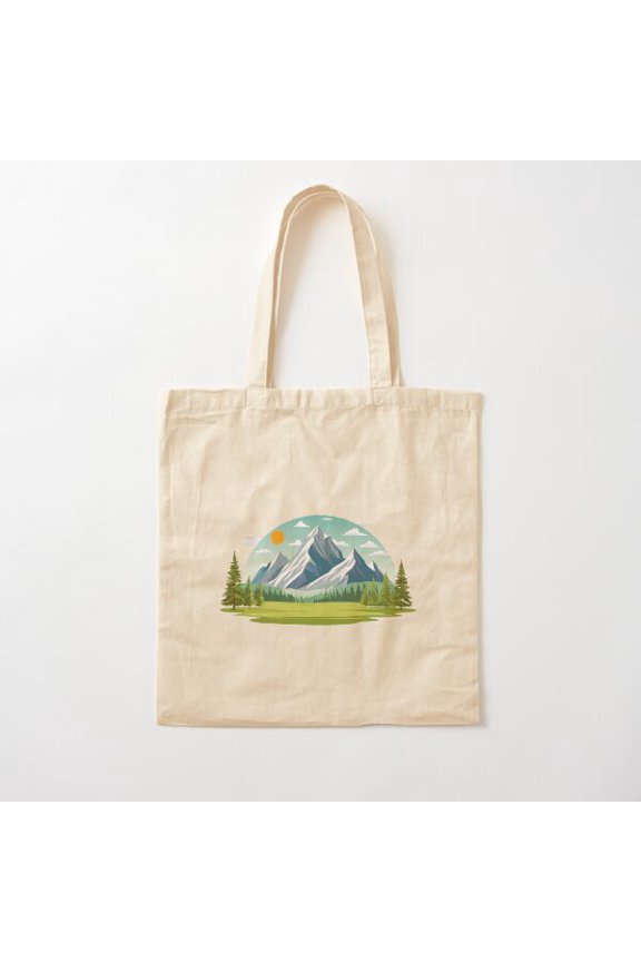 Mountains Style 005 Canvas Tote Bags, Reusable Shopping Bag
