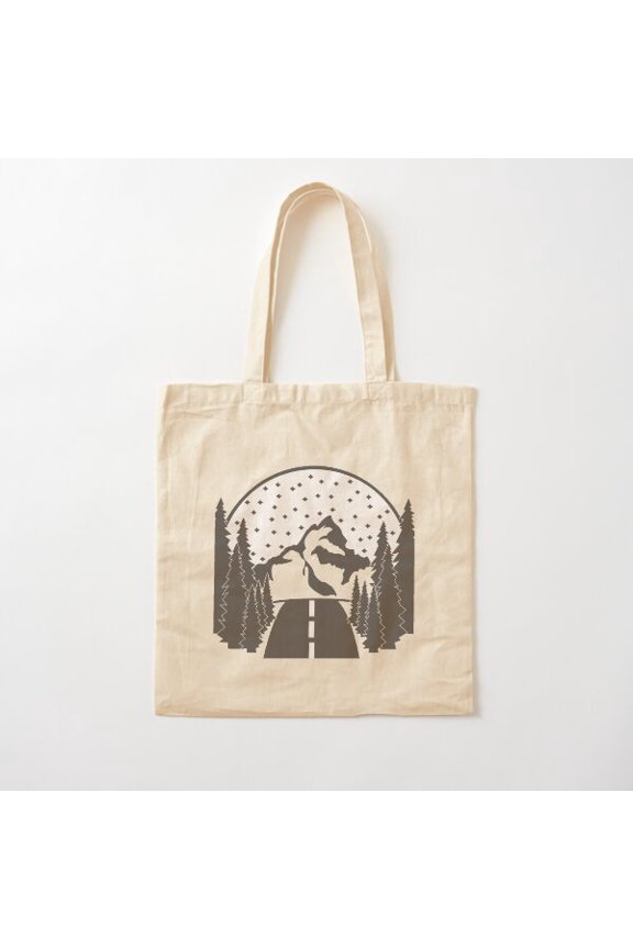 Mountains Style 010 Canvas Tote Bags, Reusable Shopping Bag
