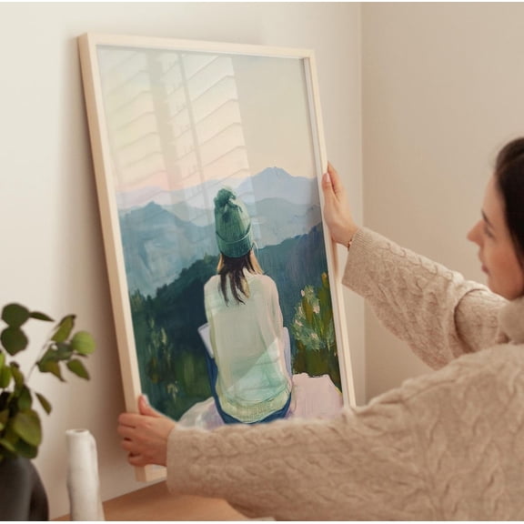 Mountains Sunset Art Poster Hiking Adventure Decor, Unframed Poster Size 12x18 F03.1.19l649