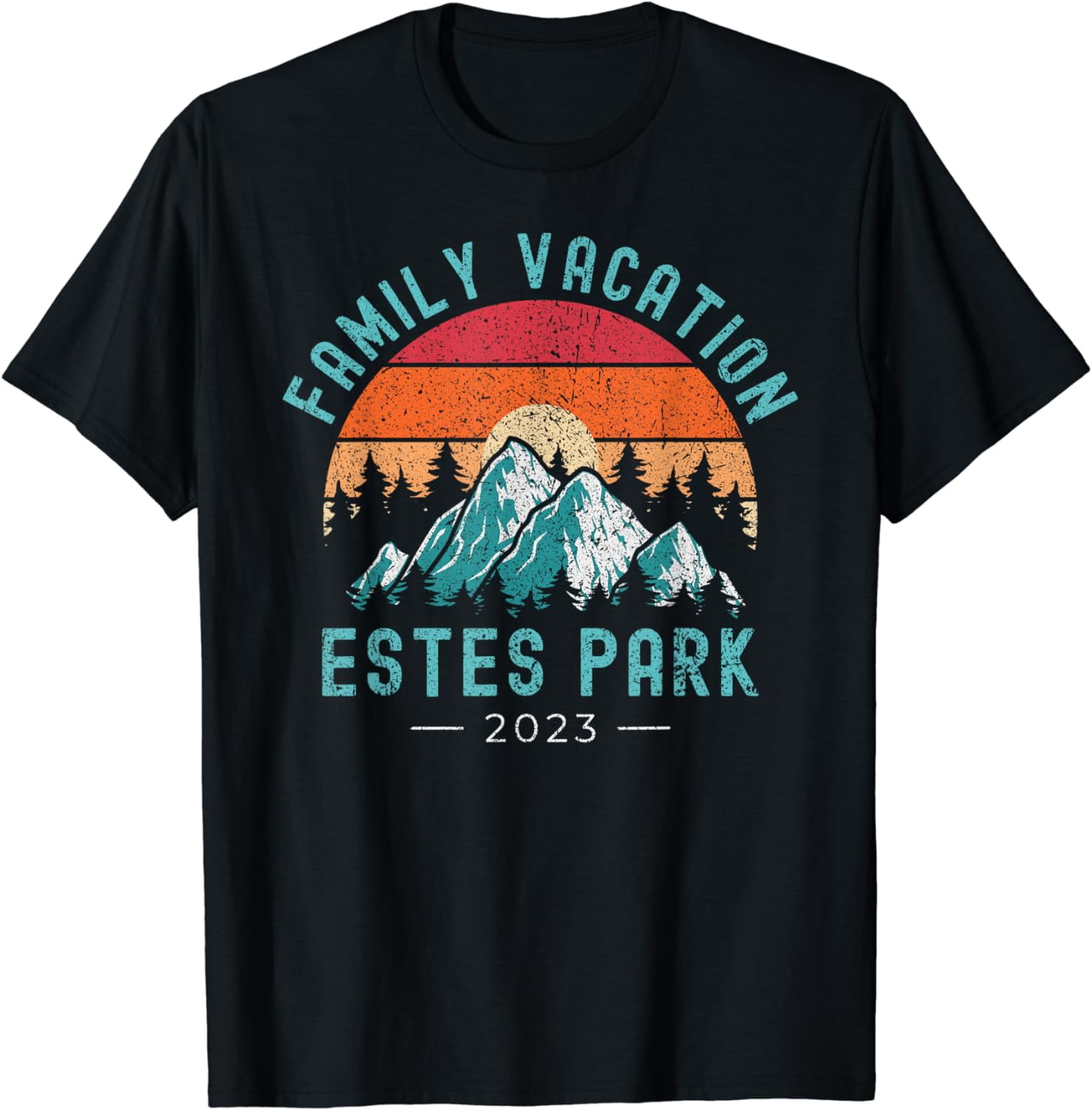 Mountains Sunset Family Vacation 2023 Colorado Estes Park TShirt