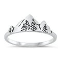 thumbnail image 1 of Mountains & Trees Nature Ring 925 Sterling Silver Wilderness Band Jewelry Female Male Unisex Size 4, 1 of 4