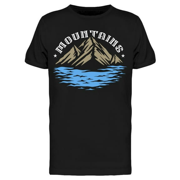 Mountains With Lake T-Shirt Men -Image by Shutterstock, Male XX-Large