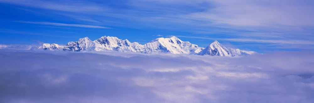 Mountains and glaciers in Wrangell-St Elias National Park Alaska Canvas Art - Panoramic Images (27 x 9)