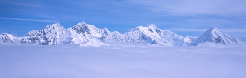 Mountains and glaciers in Wrangell-St Elias National Part Alaska Canvas Art - Panoramic Images (27 x 9)