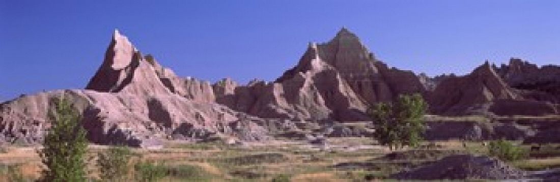Mountains at Badlands National Park South Dakota USA Canvas Art - Panoramic Images (36 x 12)
