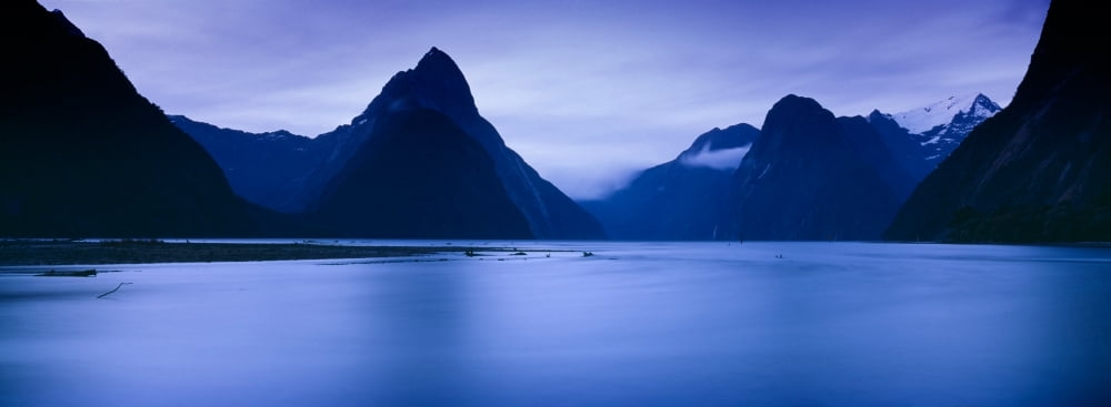 Mountains at dawn South Island New Zealand Canvas Art - Panoramic Images (36 x 12)