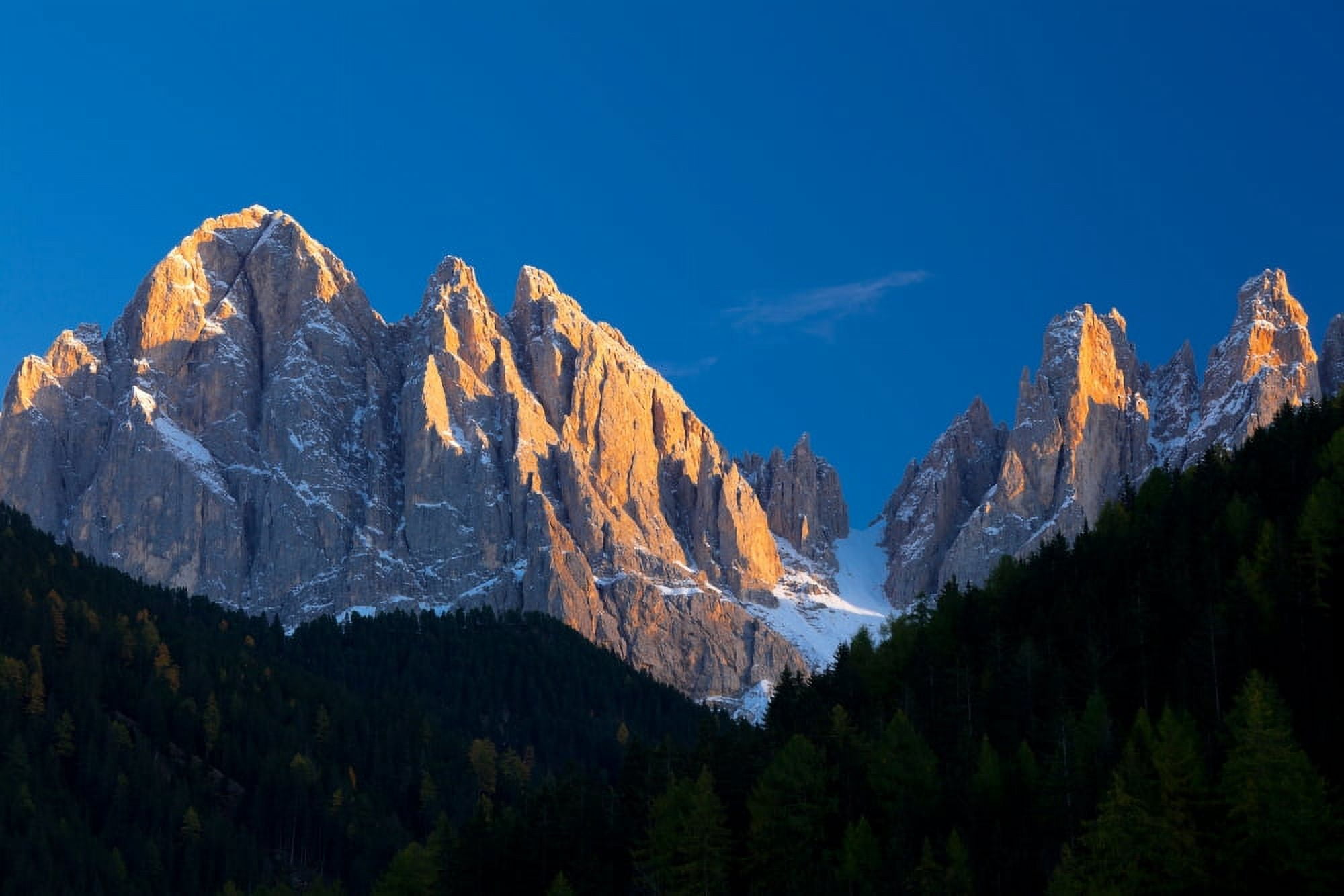Mountains at sunset Dolomites Val di Funes Trentino Alto Adige South Tyrol Italy Canvas Art - Panoramic Images (36 x 12)
