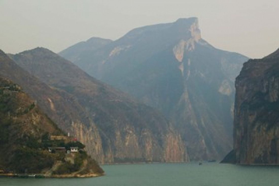 Mountains at the riverside Yangtze River Chongqing Province China Canvas Art - Panoramic Images (36 x 24)