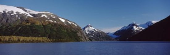 Mountains at the seaside Chugach National Forest near Anchorage Alaska USA Canvas Art - Panoramic Images (36 x 12)