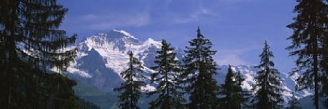 Mountains covered with snow Swiss Alps Wengen Bernese Oberland Switzerland Canvas Art - Panoramic Images (18 x 6)