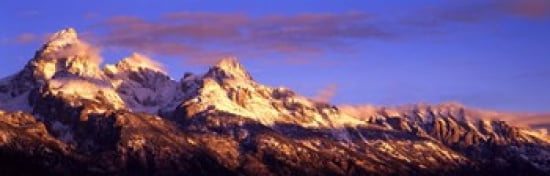 Mountains covered with snow Teton Range Grand Teton National Park Wyoming USA Canvas Art - Panoramic Images (36 x 12)