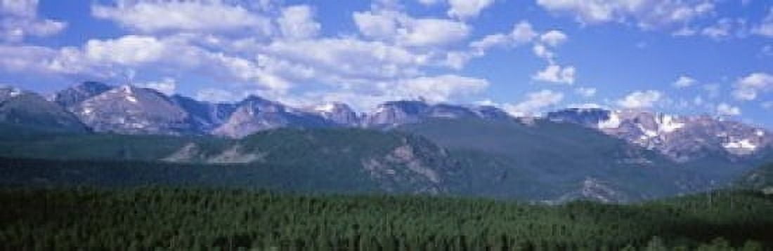 Mountains fr Beaver Meadows Rocky Mt National Park CO USA Canvas Art - Panoramic Images (18 x 6)