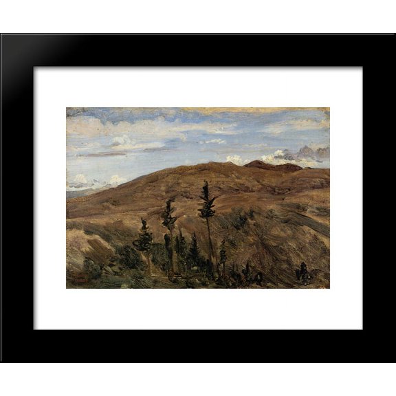Mountains in Auvergne 20x24 Framed Art Print by Camille Corot