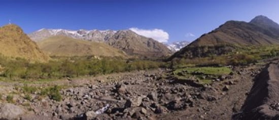 Mountains on a landscape Atlas Mountains Marrakesh Morocco Canvas Art - Panoramic Images (30 x 13)