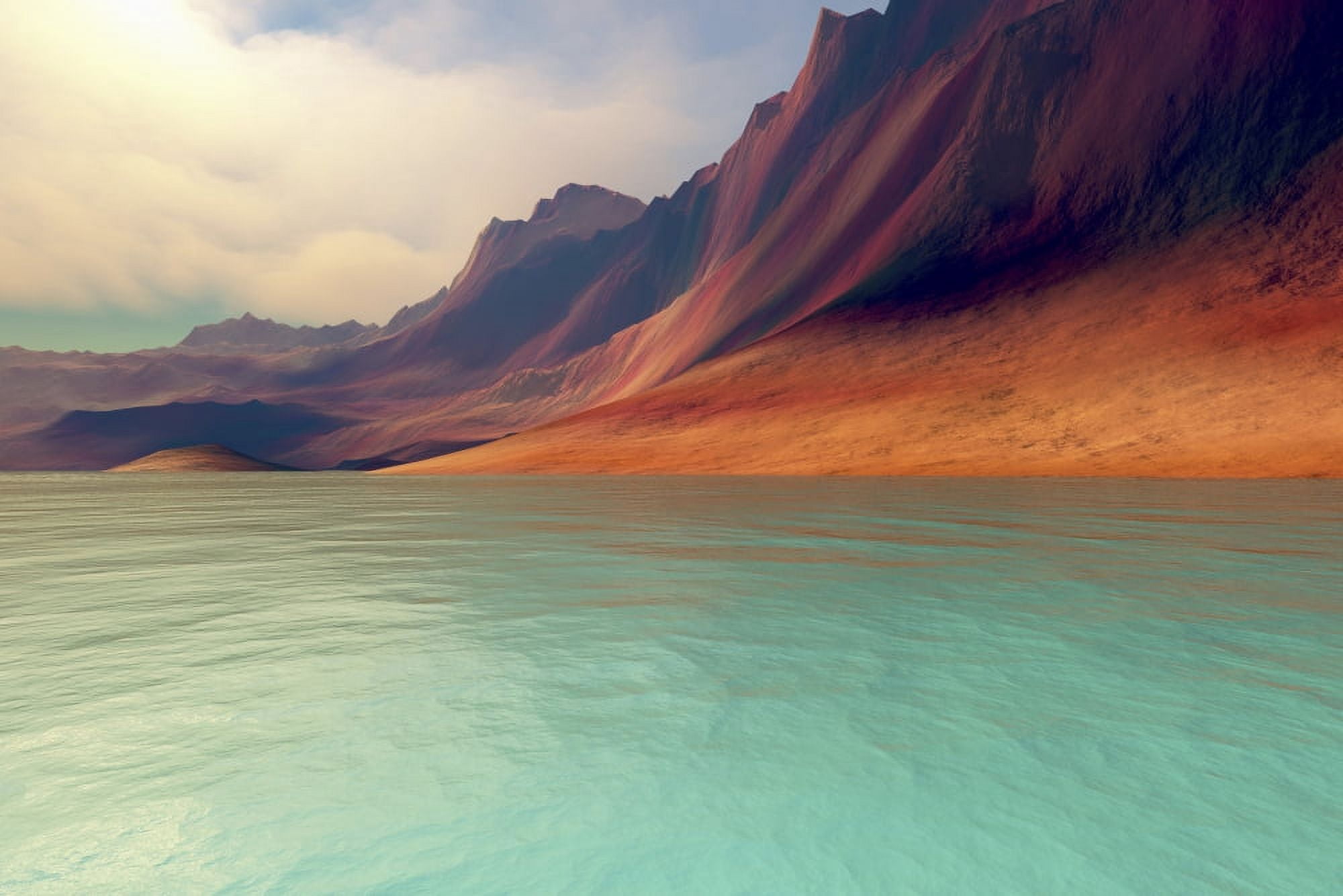 Mountains rise gently toward the sky with amazing deep brown colors Canvas Art - Corey FordStocktrek Images (35 x 23)