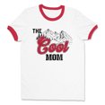 thumbnail image 1 of Mountains the Cool Mom Ringer Tee Shirt Unisex Medium White/Red, 1 of 5