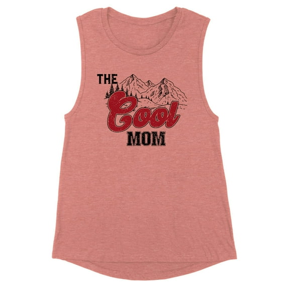 Mountains the Cool Mom Women's Muscle Tank Medium Desert Pink